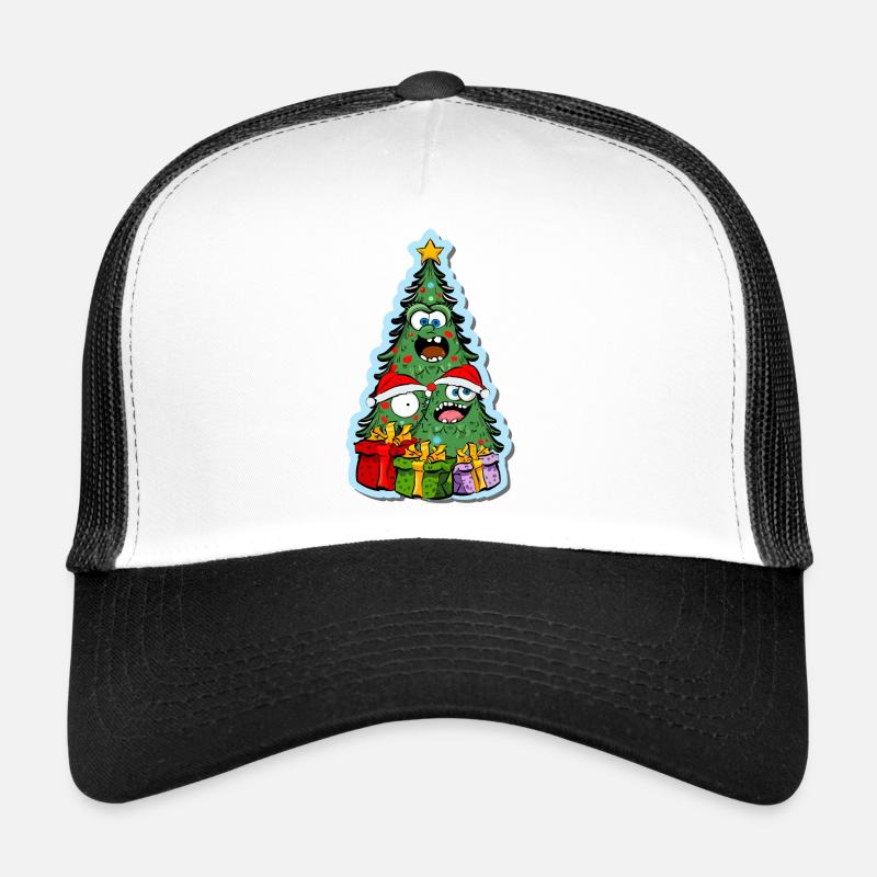 lustiger Weihnachtsbaum - Trucker Cap - Weiß/Schwarz
