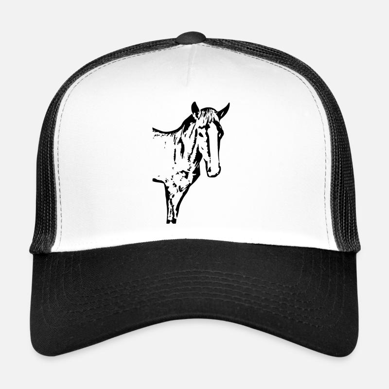 Pferde T-shirt Geschenk Reiter  - Trucker Cap - Weiß/Schwarz