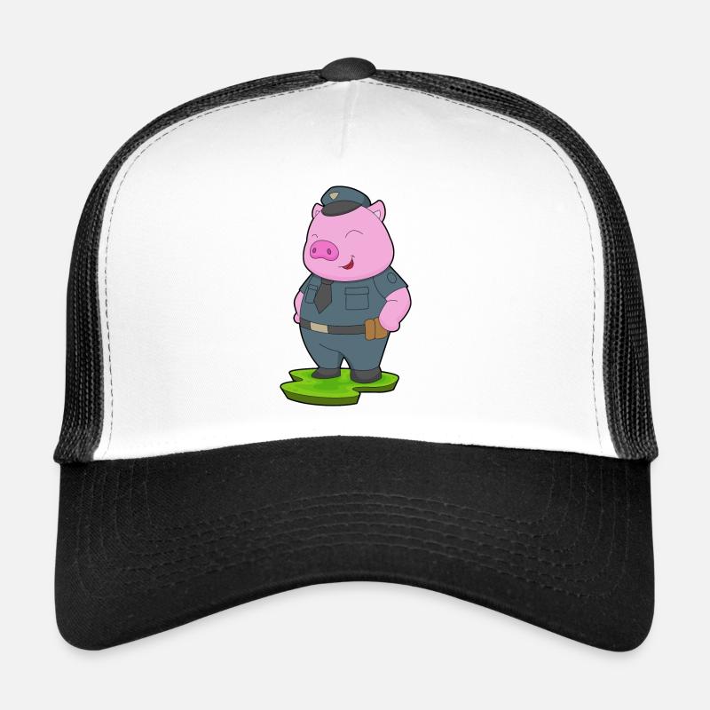 Pig Policeman Police Trucker Cap