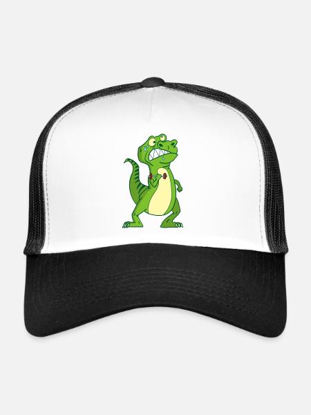La force du tyrannosaure - Casquette trucker  - blanc/noir - Devant