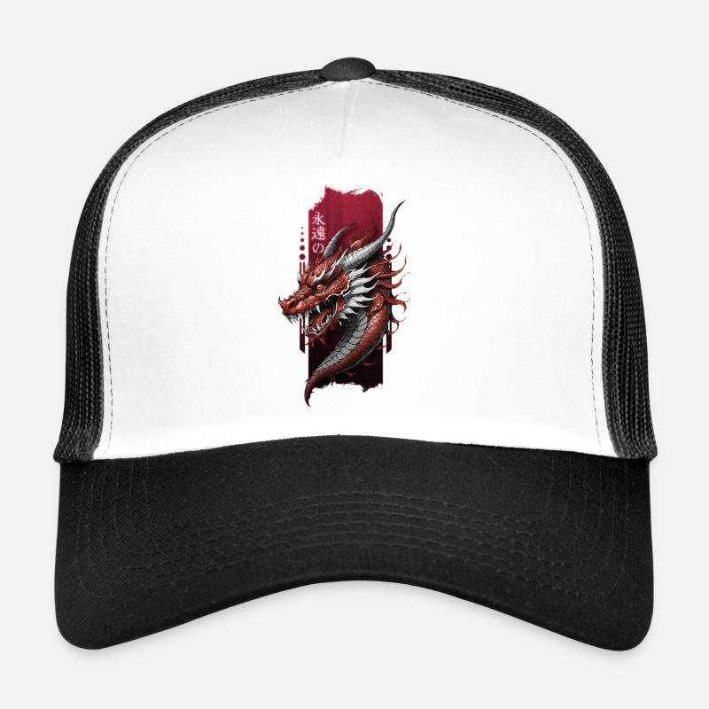 Gardien éternel : Dragon chinois au milieu de « Éternel » Casquette trucker 