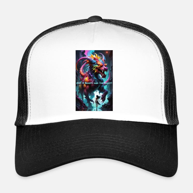Fabuleux motif de dragon 👹 avec des couleurs néon Casquette trucker 