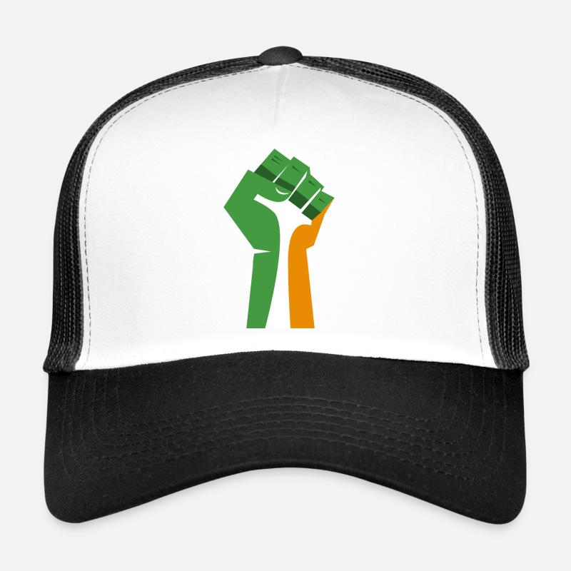 Le poing levé (vert, blanc, orange) Casquette trucker 