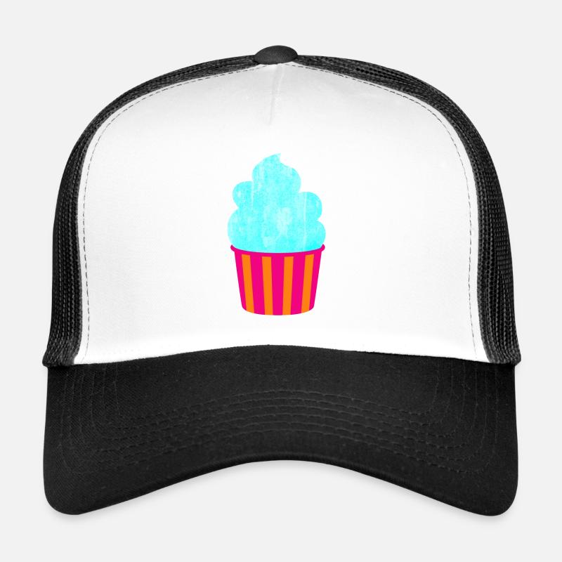 Glace Glace Coupe à Glace Strips Cyan Crème Glacée D’été Casquette trucker 