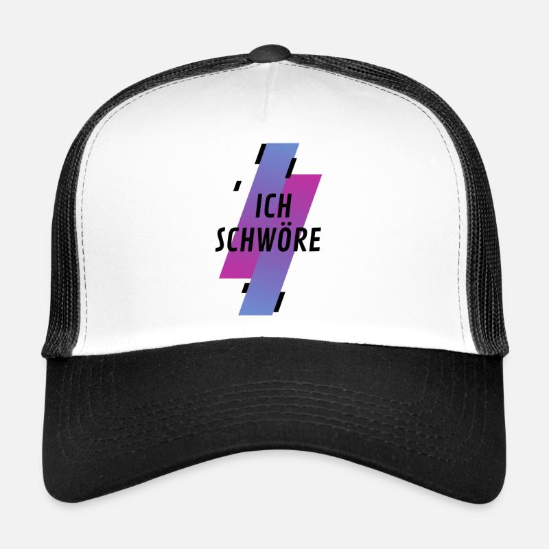 Spruch, ich Schwöre. Coole Jugendsprache - Trucker Cap - Weiß/Schwarz