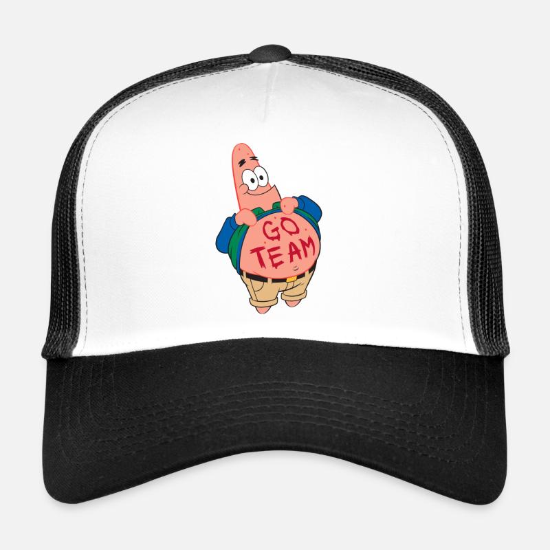 Spongebob Schwammkopf Patrick Star Go Team Design - Trucker Cap - Weiß/Schwarz