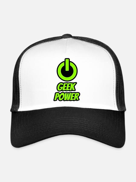 Geek power - Trucker Cap - white/black - Front
