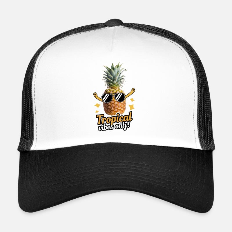 Tropical Vibes Only - Pineapple Sunglasses Trucker Cap