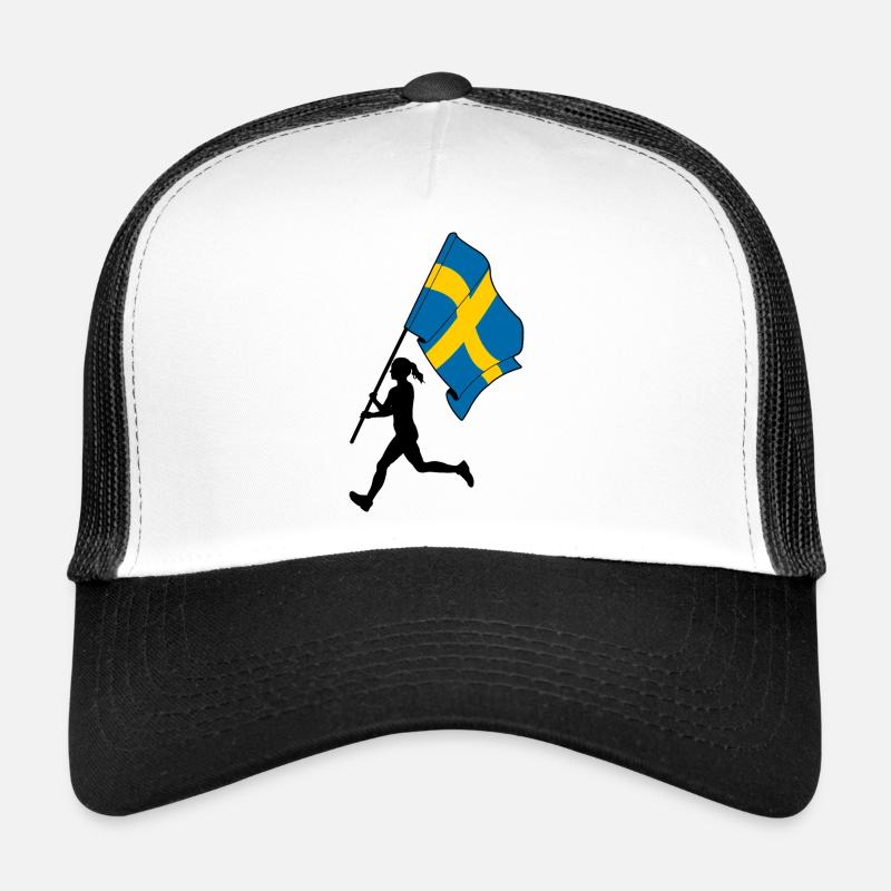 Drapeau Suède femme courant Casquette trucker 
