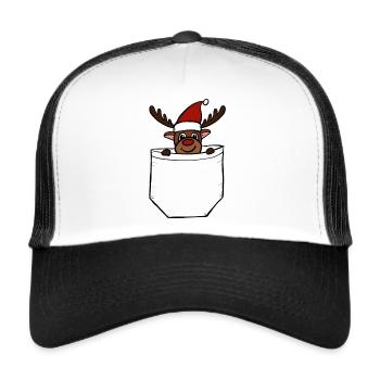 Taschen Rentier Transparent - Trucker Cap - Weiß/Schwarz - Vorne