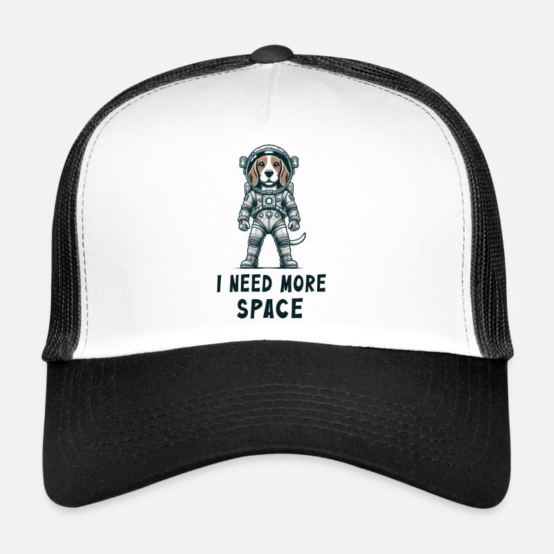 Beagle Astronaut - Trucker Cap - Weiß/Schwarz
