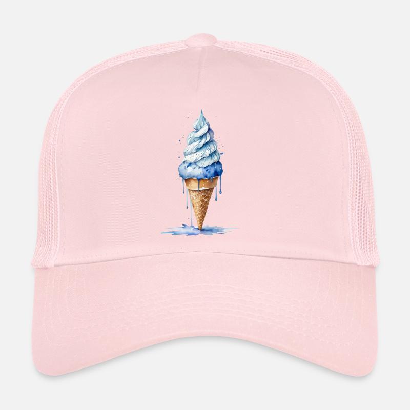 Cool and Refreshing - Blue Cream Cone Trucker Cap