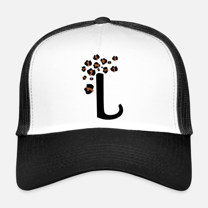 Letter l leopard print Trucker Cap