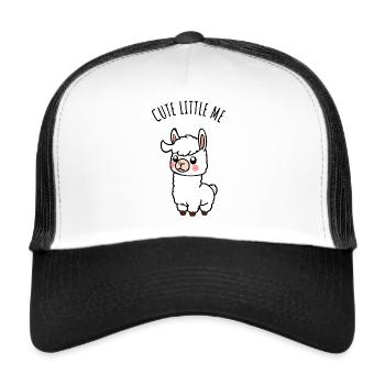 Regarde-moi! Je suis un mignon petit lama ! - Casquette trucker  - blanc/noir - Devant