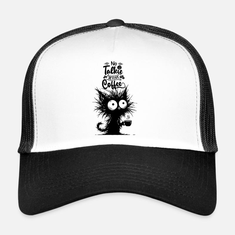 Chat Café Matin Grouch Lève-tard Bureau Drôle Casquette trucker 