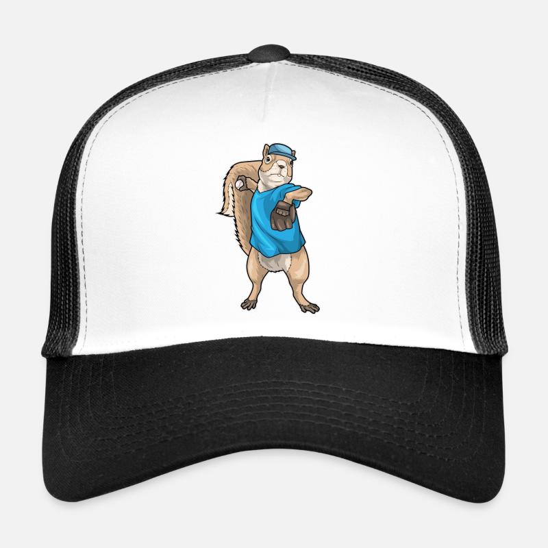 Squirrel Baseball Baseball Glove Trucker Cap