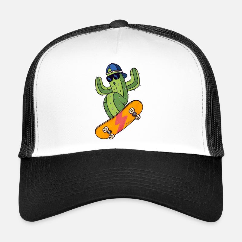 Kaktus Skater - Trucker Cap - Weiß/Schwarz