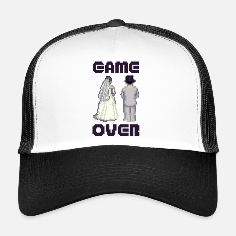 GAME OVER Junggesellenabschied Bräutigam - Trucker Cap - Weiß/Schwarz