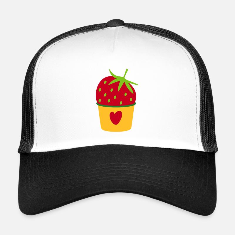 Glace Glace Crème glacée Fraise Glace Cupcake Sweet Casquette trucker 