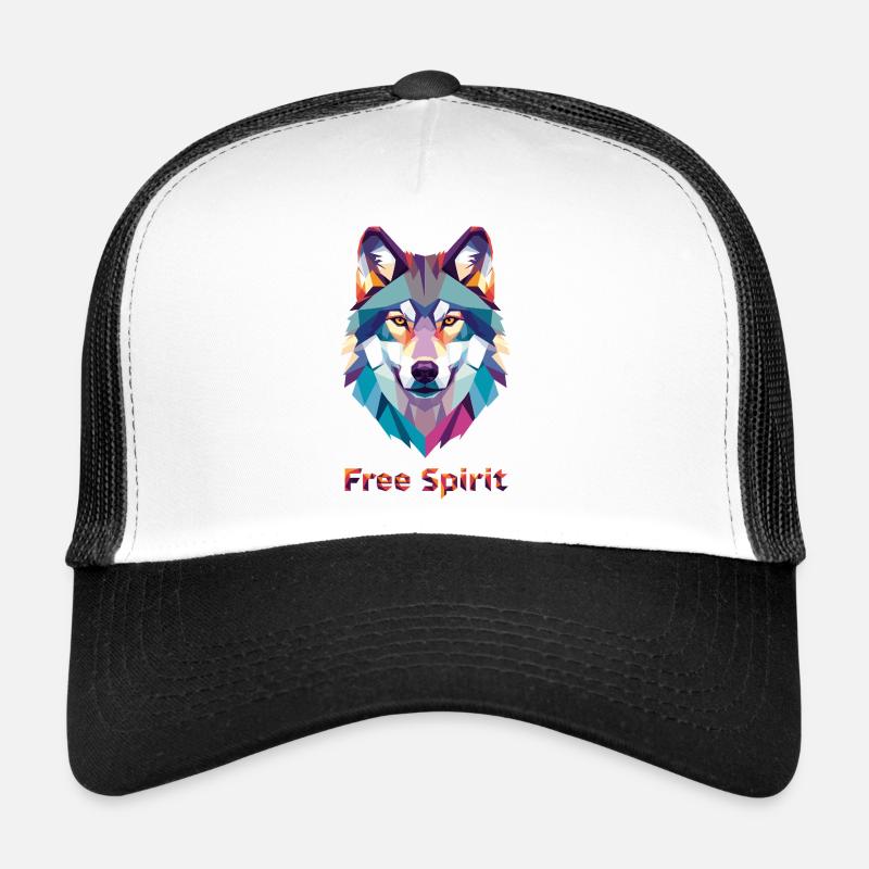 Loup géomorphique avec explosion de couleurs Casquette trucker 