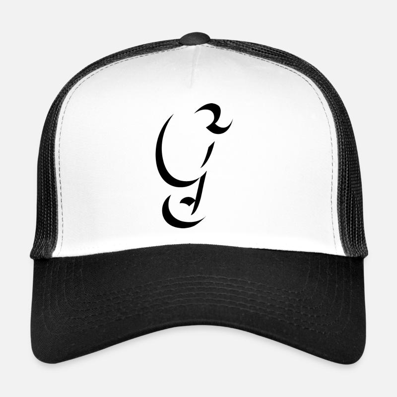 Letter G, Name, der Buchstabe G - Trucker Cap - Weiß/Schwarz