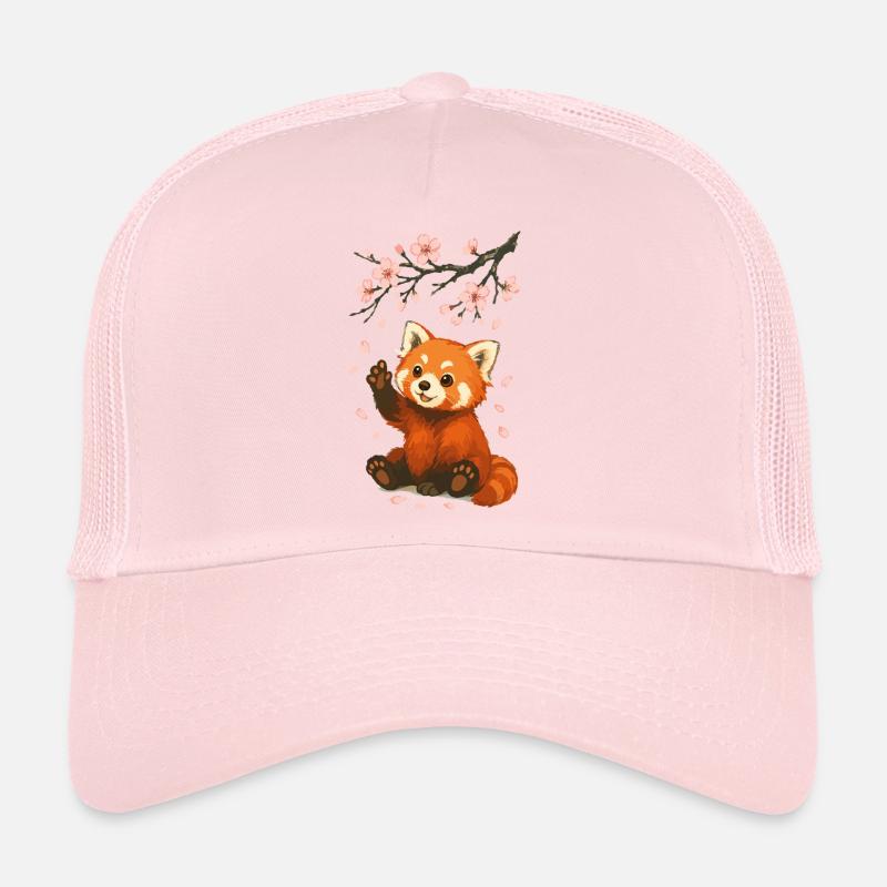 Red Panda, Panda Bear, Japanese, Cherry Blossoms Trucker Cap