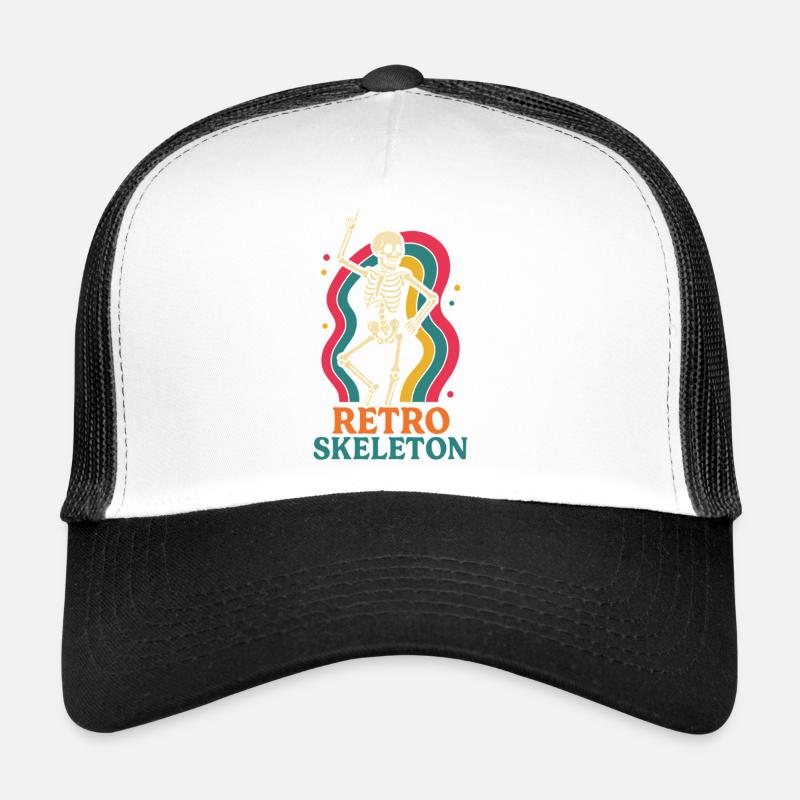 Retro Skeleton Dance Motif Trucker Cap
