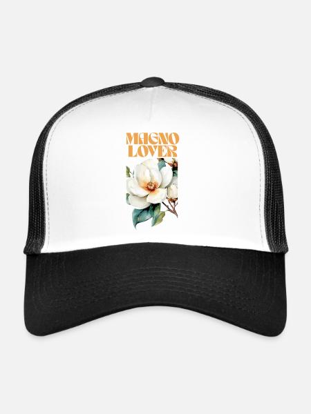 Magnolia Love Botanical Design - Trucker Cap - white/black - Front