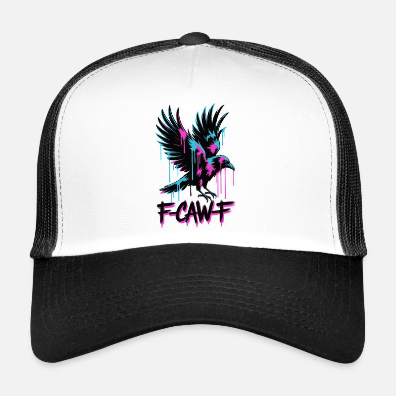 F-Caw-F Meme Krähe - Trucker Cap - Weiß/Schwarz