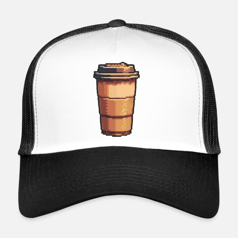 Pixel Coffee Mug Art Trucker Cap