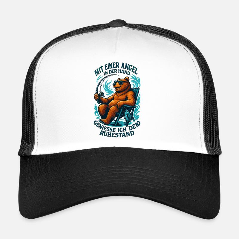 Pension de retraite Ours Retraité Pêche Poisson Cadeau Casquette trucker 