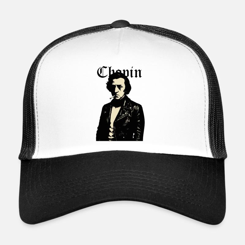 Chopin Noir Rebel Leather Portrait Trucker Cap