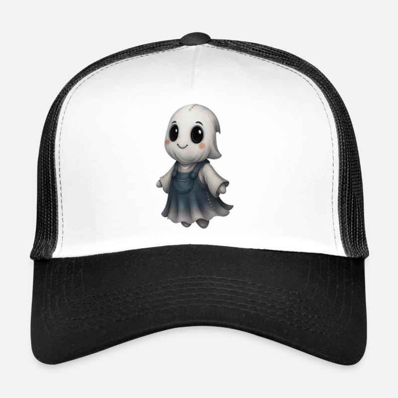 Cute Ghost Friend Patchwork Trucker Cap