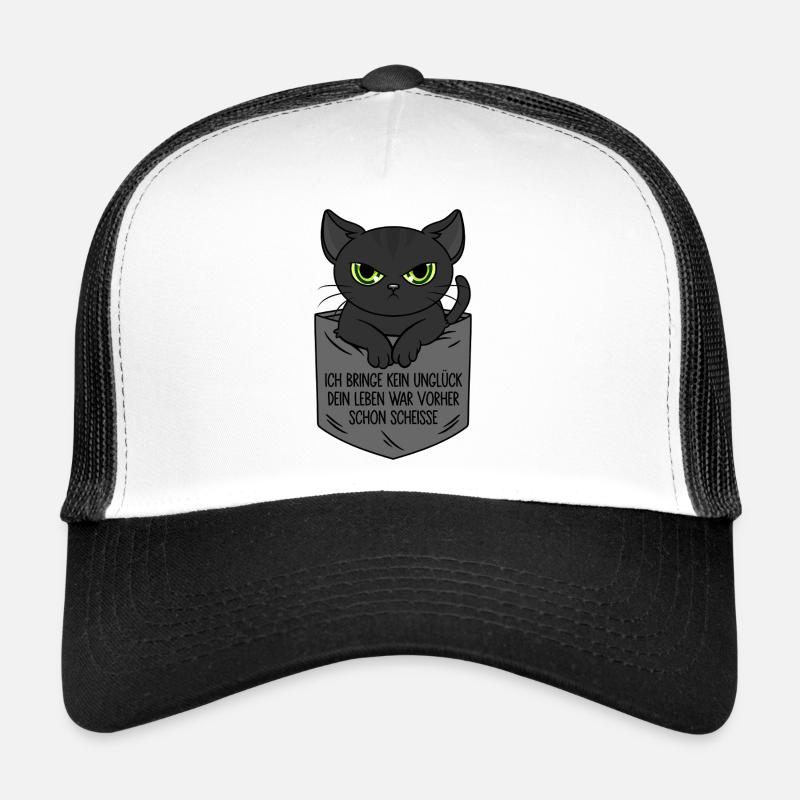 Je n’apporte pas de malchance Sac de poitrine de chat noir Casquette trucker 