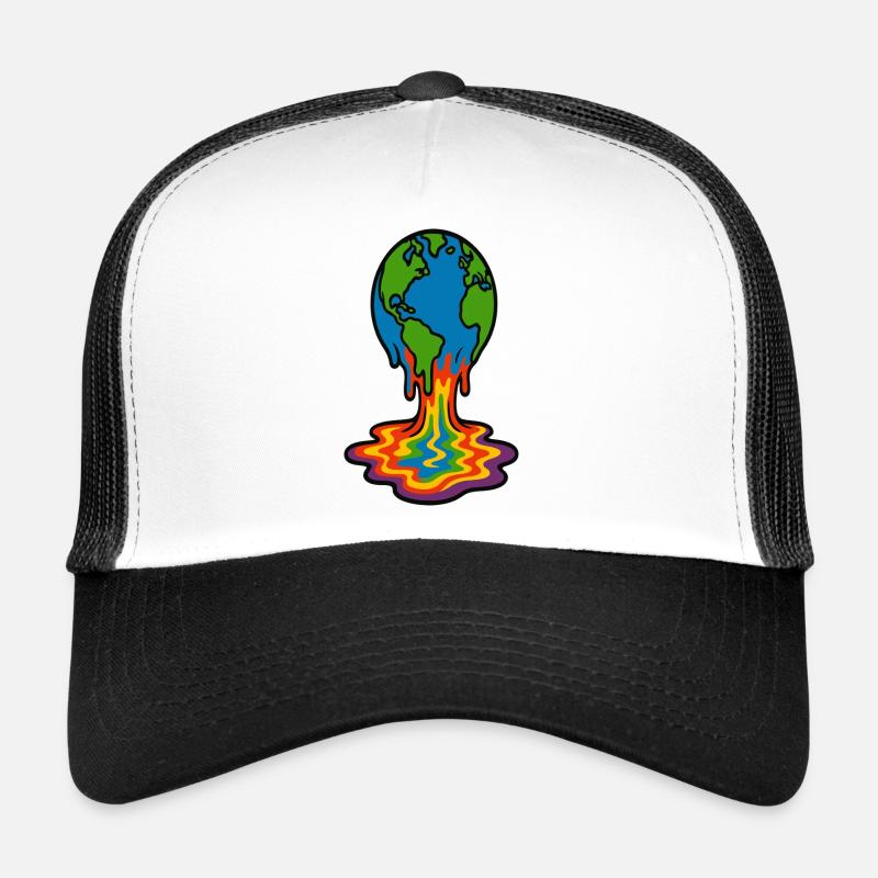 Earth Melting Rainbow Lava Trucker Cap