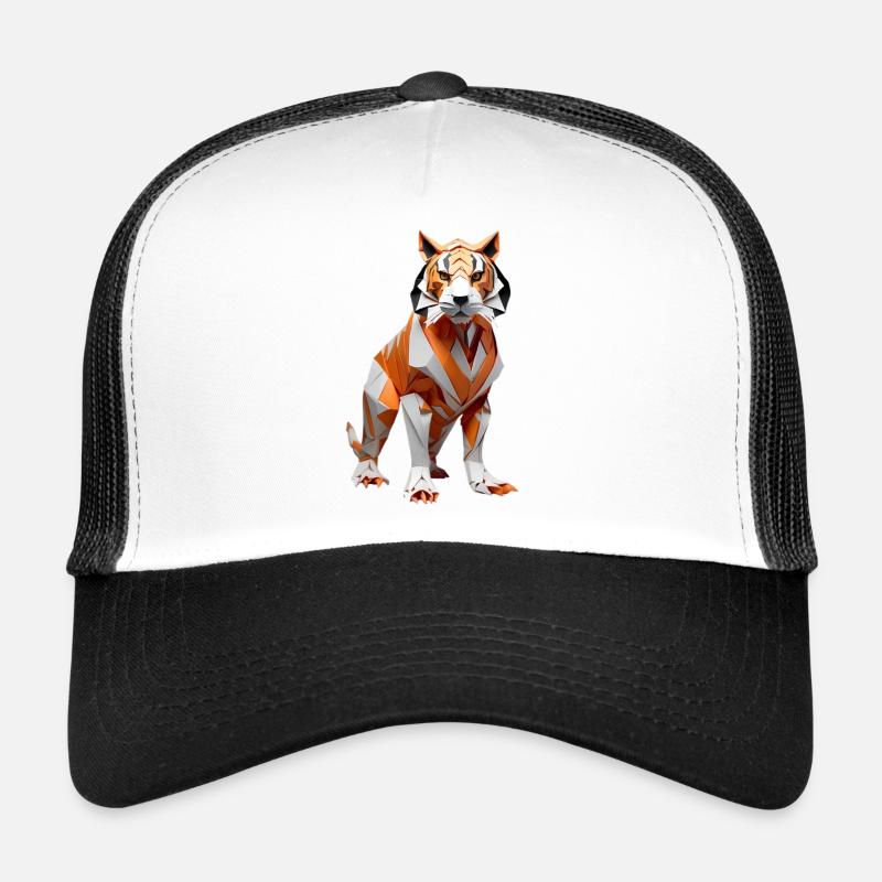 Geometric Low-Poly Tiger Trucker Cap