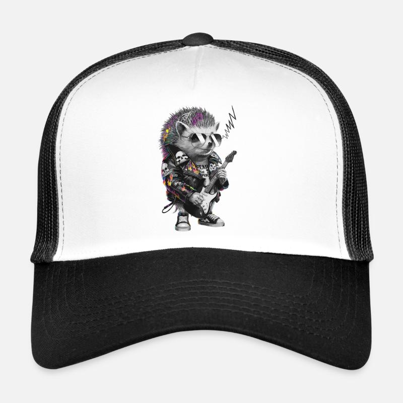 Punkig Igel mit E-Gitarre Trucker Cap