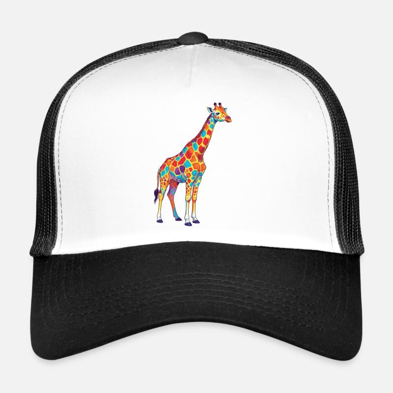 Bunte Giraffen-Regenbogen-Pop-Art-Aquarell Trucker Cap