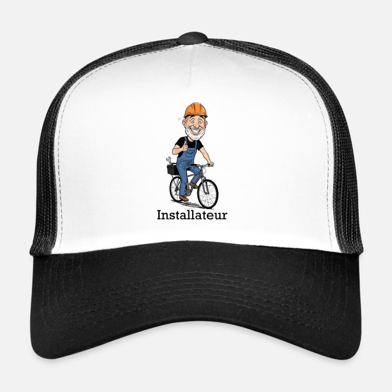 Bauarbeiter Fahrradheld - Trucker Cap - Weiß/Schwarz
