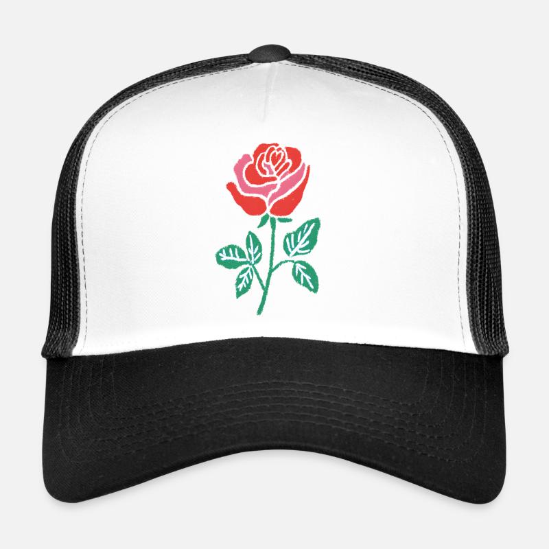 Aquarell Rose Gradient Linie Trucker Cap