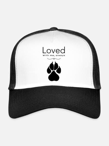 Chien – adoré - Casquette trucker  - blanc/noir - Devant