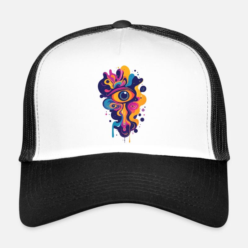 Graphismes d’art psychédélique colorés LSD Casquette trucker 