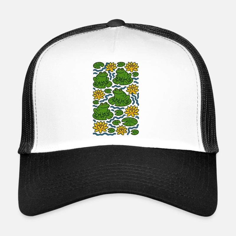 Grenouilles en fleurs Casquette trucker 