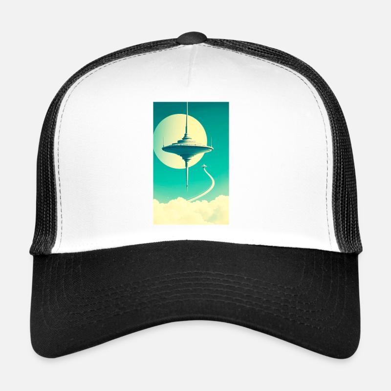 Städte beginnen über den Wolken zu schweben Trucker Cap