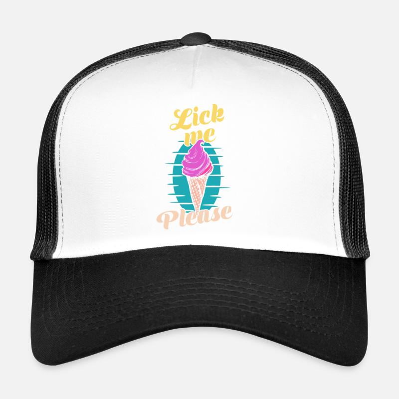 Lick Me Please Eis Cream Funny Retro Art Trucker Cap