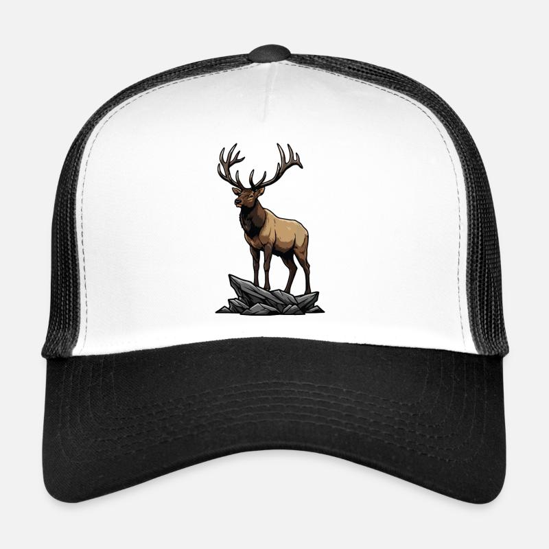 Majestätischer Elch-Elch-Wildnisfelsen Trucker Cap