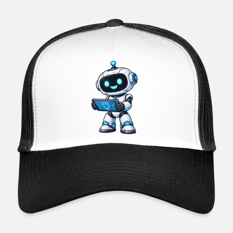 Small robot with tablet Trucker Cap