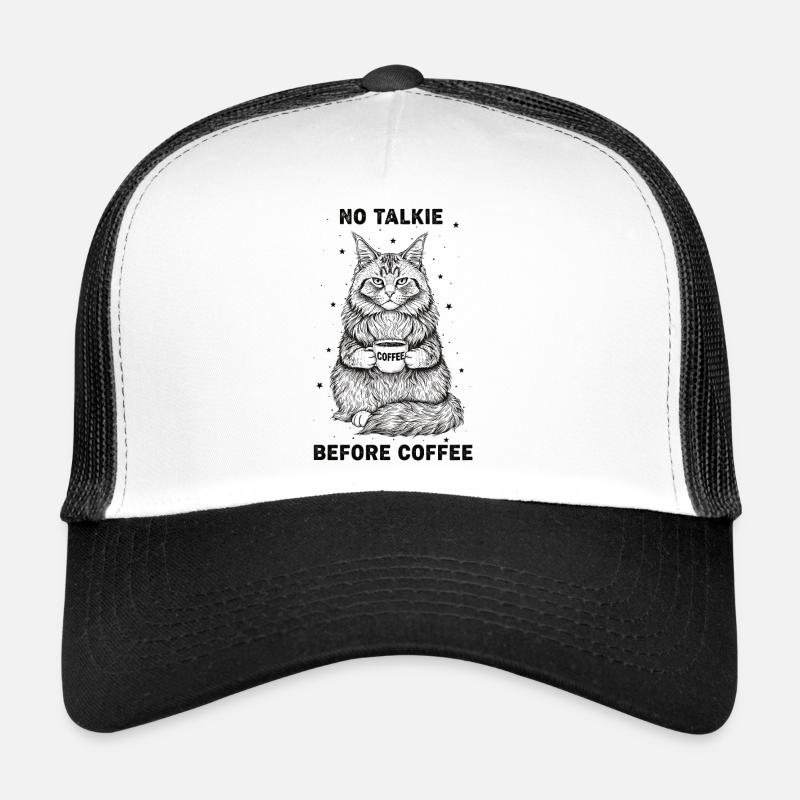 Pas de conversation devant un chat amateur de café Casquette trucker 