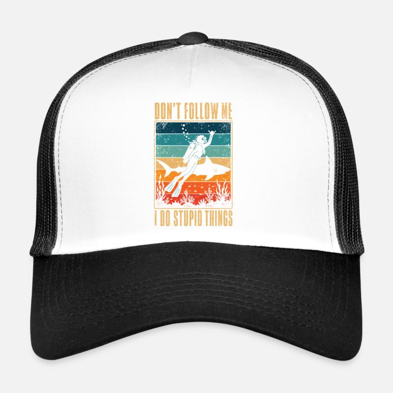 T-shirt du requin plongeur ne me suis pas Casquette trucker 