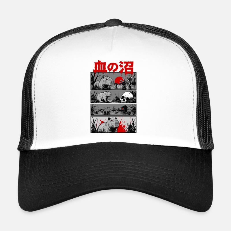 Horror Capybara Japan Style Trucker Cap